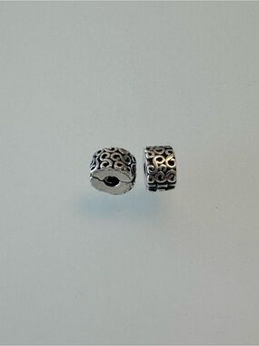 Set of 2 Pandora Sterling S Clip Bead Charm